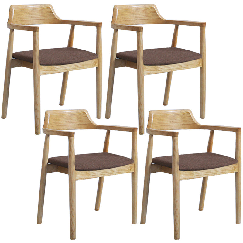 Contemporary Dining Chair 20'' Wide Open Arm Chair with 4 Wood Legs for Home
