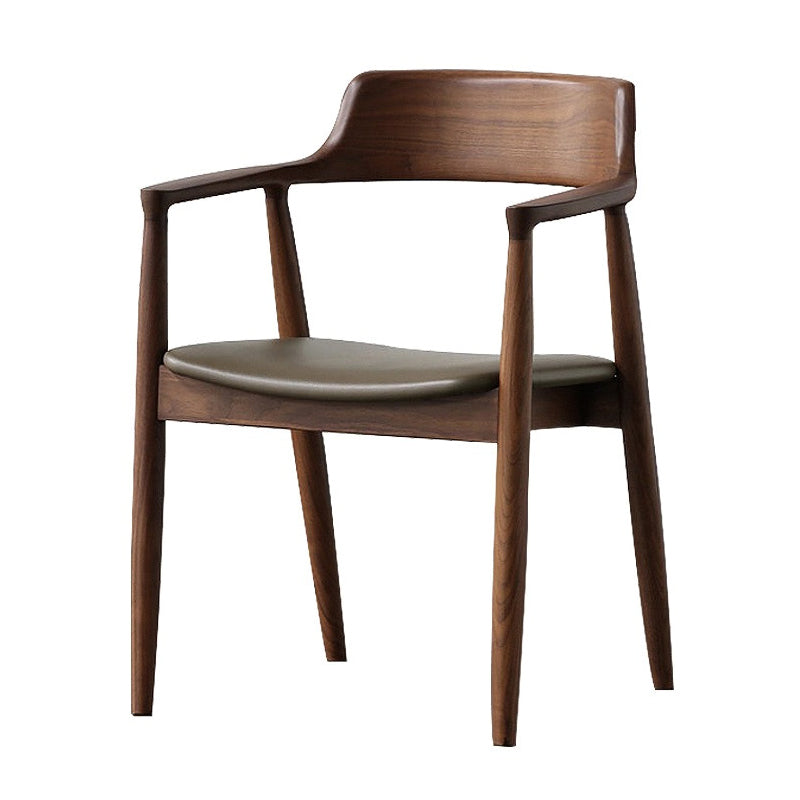 Contemporary Dining Chair 20'' Wide Open Arm Chair with 4 Wood Legs for Home
