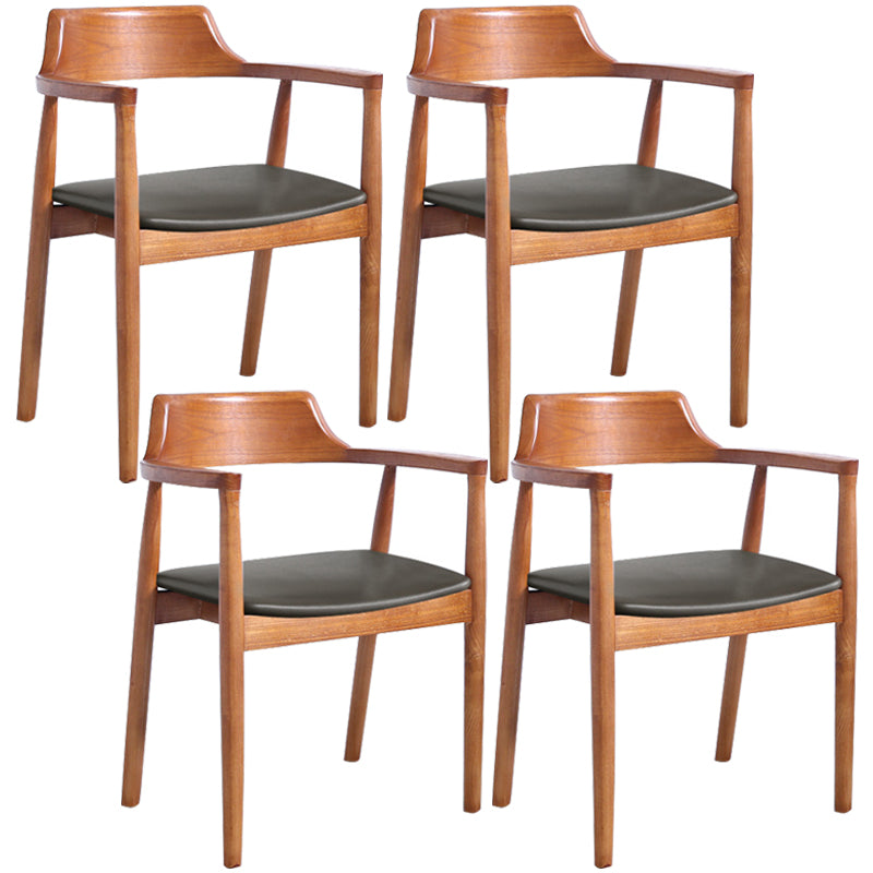 Contemporary Dining Chair 20'' Wide Open Arm Chair with 4 Wood Legs for Home