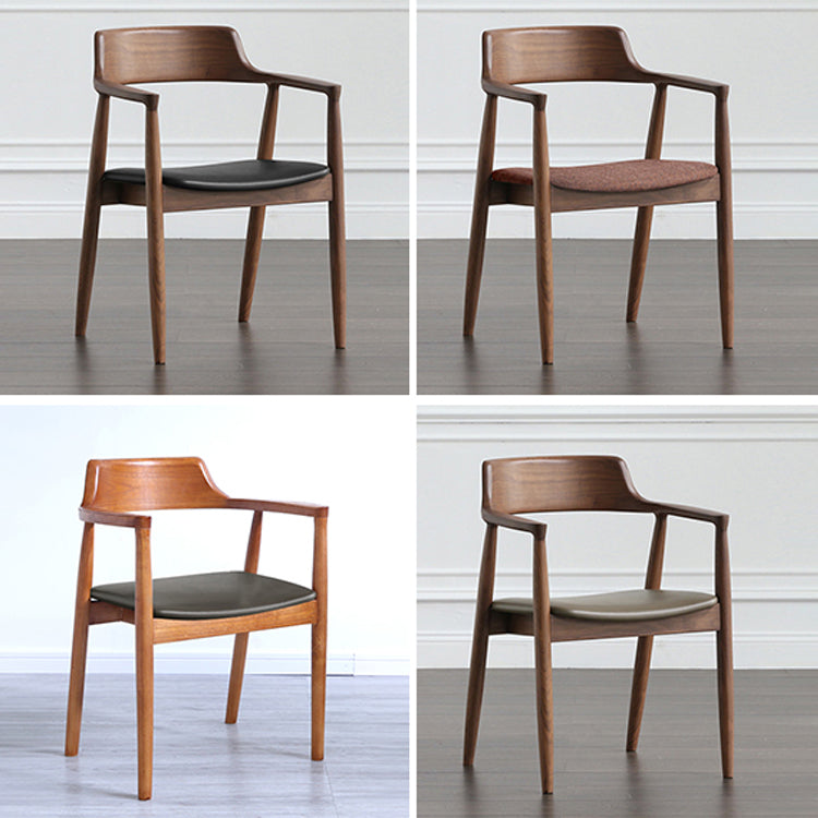 Contemporary Dining Chair 20'' Wide Open Arm Chair with 4 Wood Legs for Home
