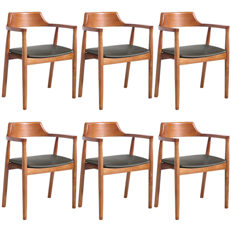 Contemporary Dining Chair 20'' Wide Open Arm Chair with 4 Wood Legs for Home