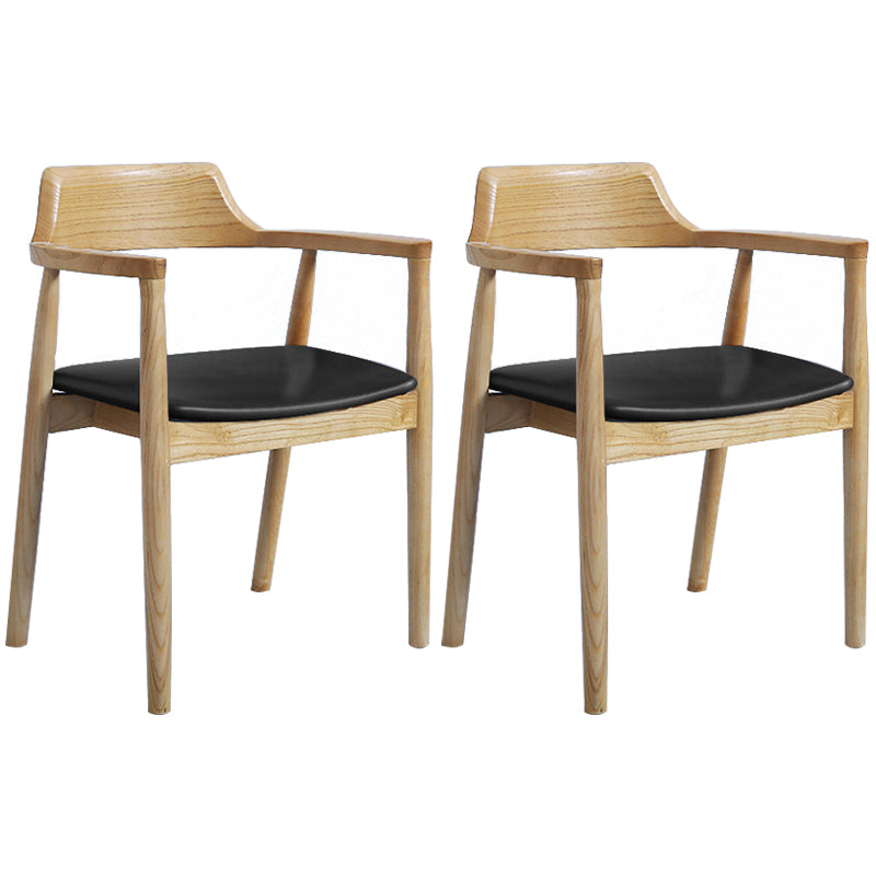 Contemporary Dining Chair 20'' Wide Open Arm Chair with 4 Wood Legs for Home