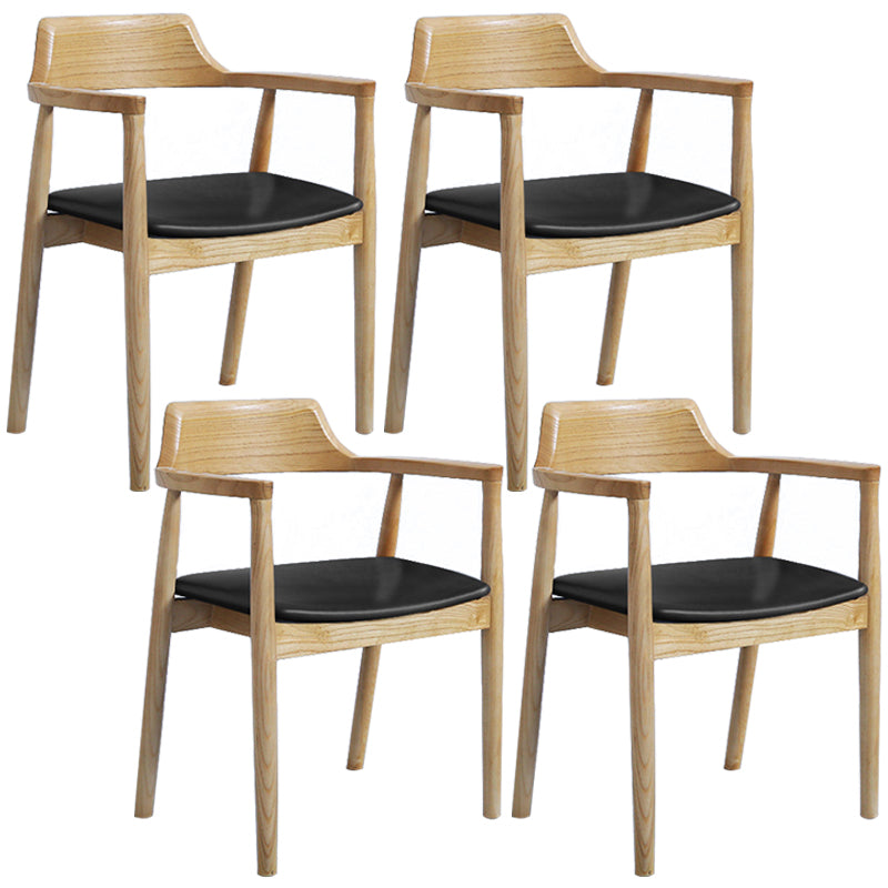 Contemporary Dining Chair 20'' Wide Open Arm Chair with 4 Wood Legs for Home