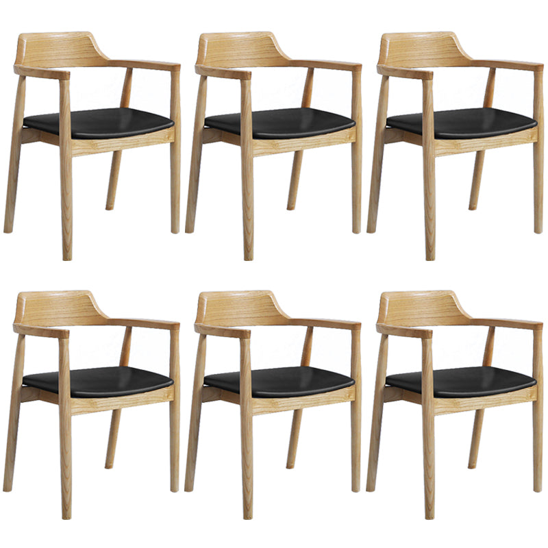 Contemporary Dining Chair 20'' Wide Open Arm Chair with 4 Wood Legs for Home