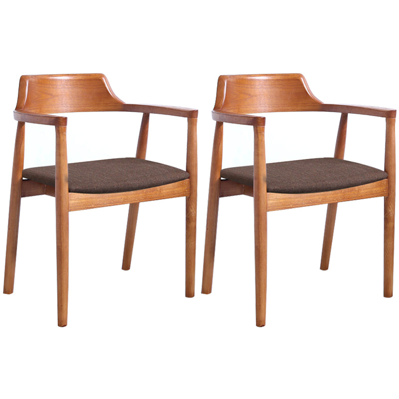 Contemporary Dining Chair 20'' Wide Open Arm Chair with 4 Wood Legs for Home