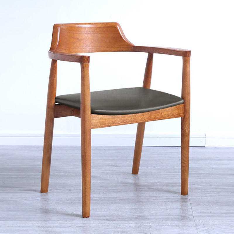 Contemporary Dining Chair 20'' Wide Open Arm Chair with 4 Wood Legs for Home