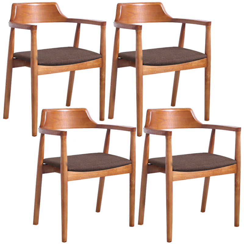 Contemporary Dining Chair 20'' Wide Open Arm Chair with 4 Wood Legs for Home