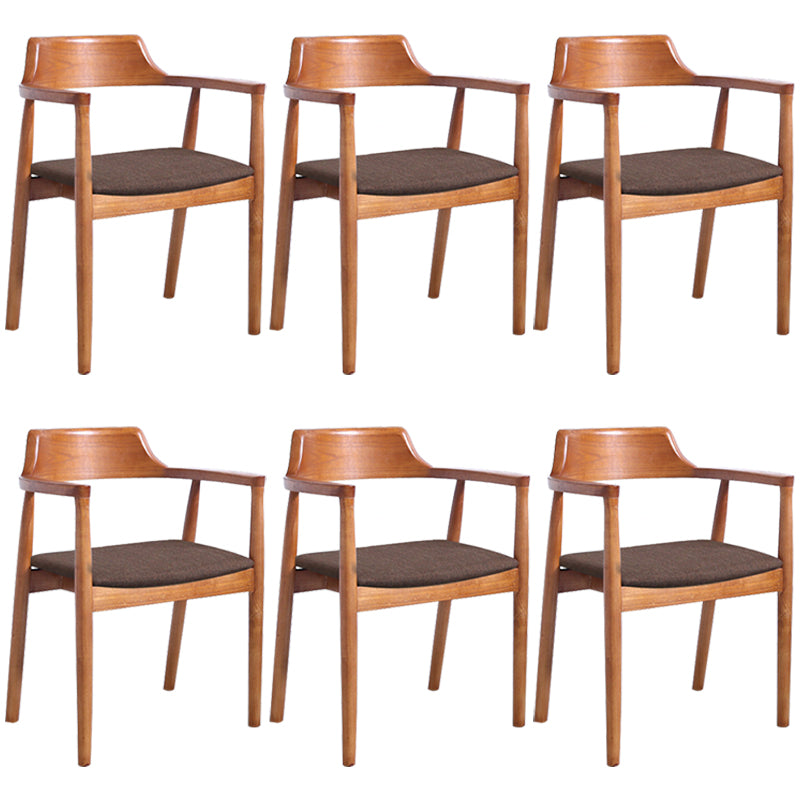 Contemporary Dining Chair 20'' Wide Open Arm Chair with 4 Wood Legs for Home