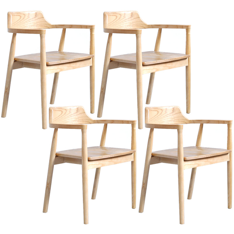 Contemporary Dining Chair 20'' Wide Open Arm Chair with 4 Wood Legs for Home