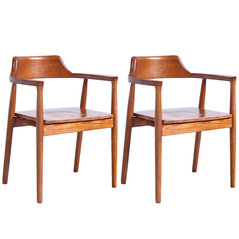 Contemporary Dining Chair 20'' Wide Open Arm Chair with 4 Wood Legs for Home