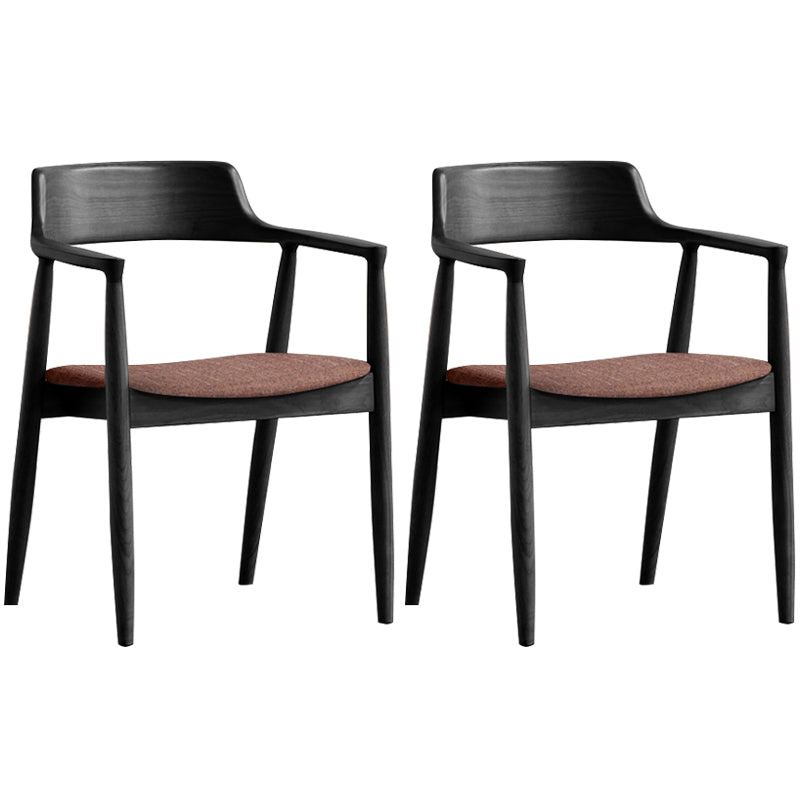 Contemporary Dining Chair 20'' Wide Open Arm Chair with 4 Wood Legs for Home