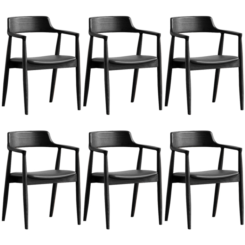 Contemporary Dining Chair 20'' Wide Open Arm Chair with 4 Wood Legs for Home