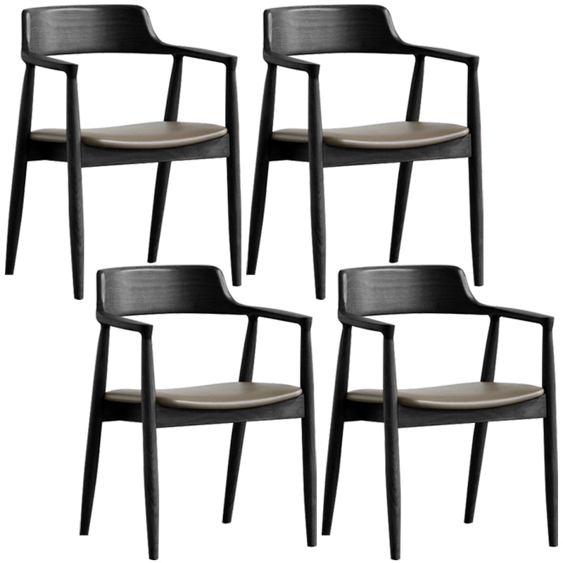 Contemporary Dining Chair 20'' Wide Open Arm Chair with 4 Wood Legs for Home