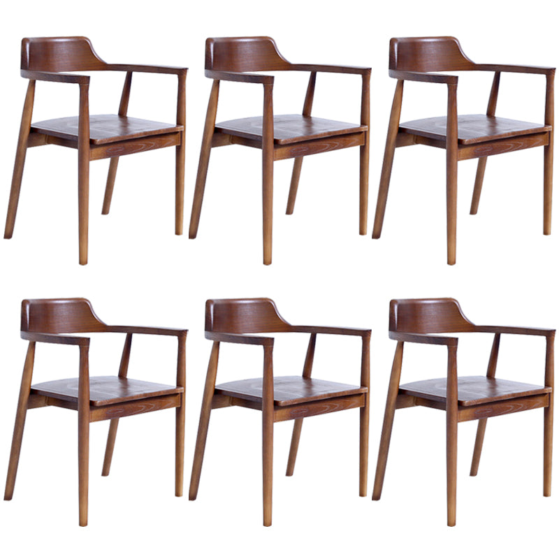 Contemporary Dining Chair 20'' Wide Open Arm Chair with 4 Wood Legs for Home