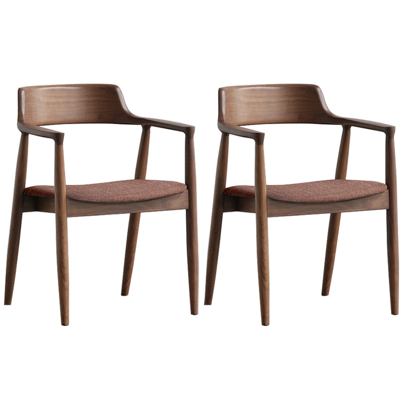 Contemporary Dining Chair 20'' Wide Open Arm Chair with 4 Wood Legs for Home