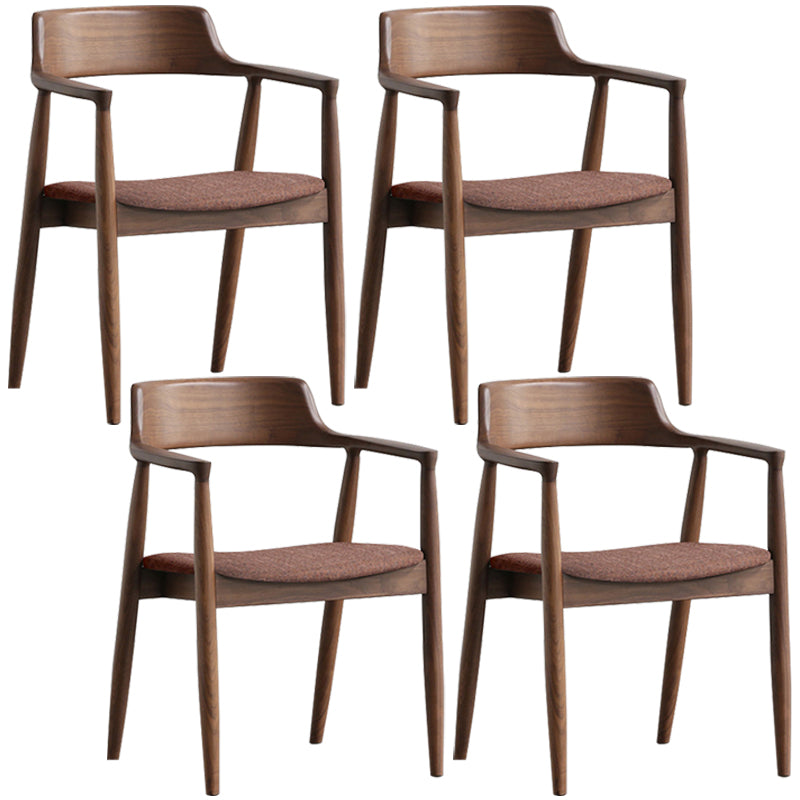 Contemporary Dining Chair 20'' Wide Open Arm Chair with 4 Wood Legs for Home