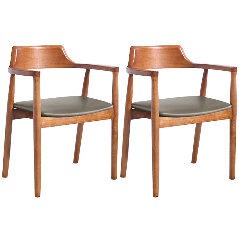 Contemporary Dining Chair 20'' Wide Open Arm Chair with 4 Wood Legs for Home