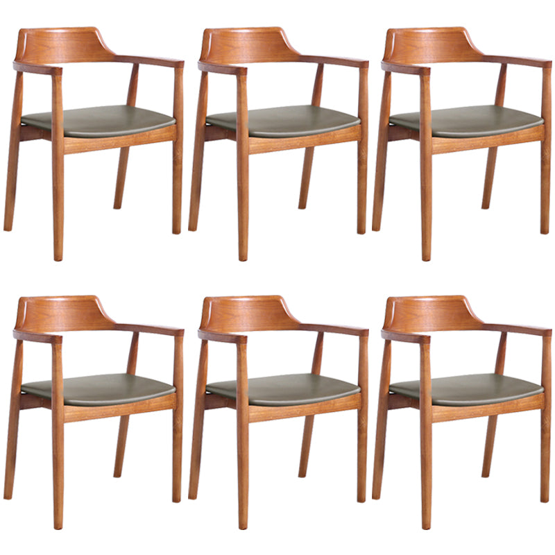 Contemporary Dining Chair 20'' Wide Open Arm Chair with 4 Wood Legs for Home