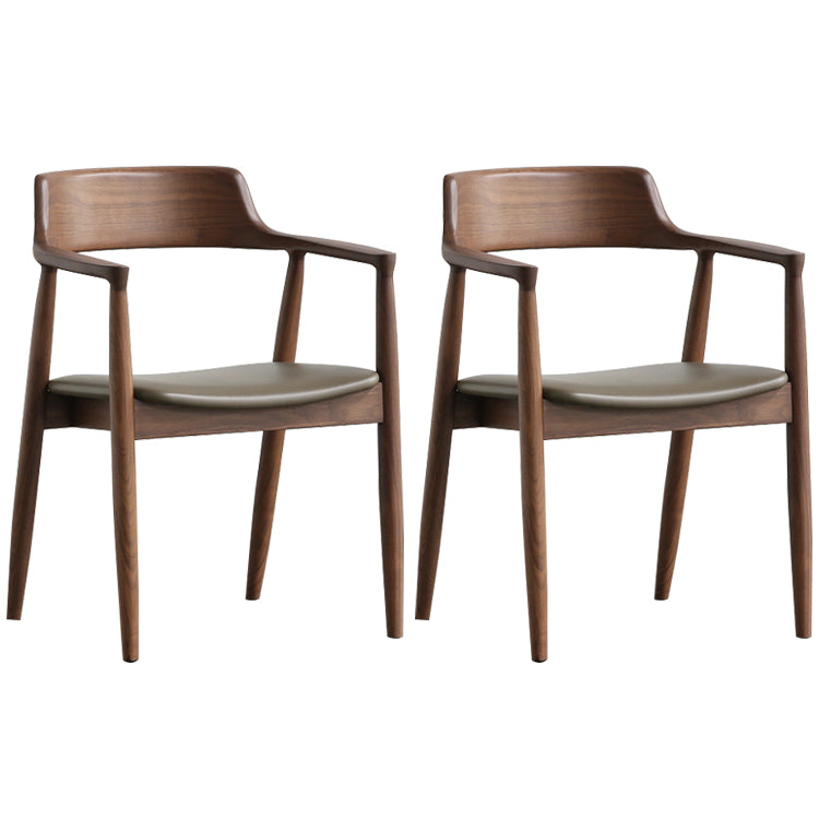 Contemporary Dining Chair 20'' Wide Open Arm Chair with 4 Wood Legs for Home