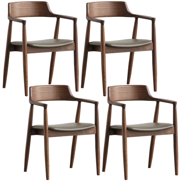 Contemporary Dining Chair 20'' Wide Open Arm Chair with 4 Wood Legs for Home