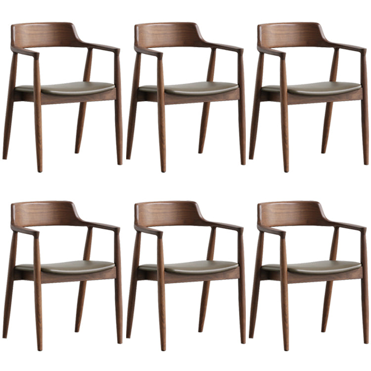 Contemporary Dining Chair 20'' Wide Open Arm Chair with 4 Wood Legs for Home