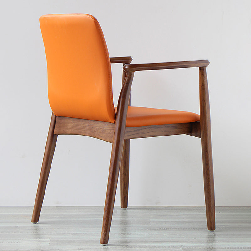 Contemporary Solid Back Kitchen Dining Arm Chair Solid Wood Dining Arm Chair