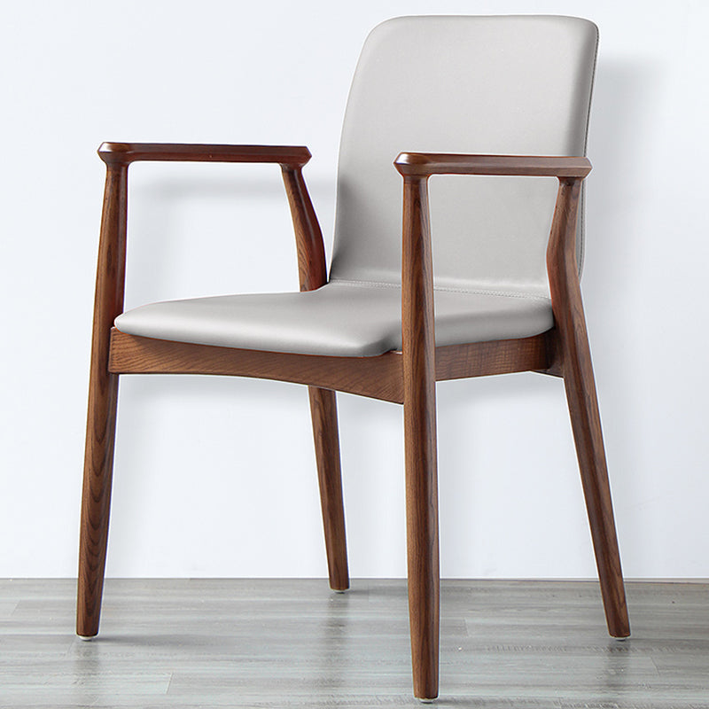 Contemporary Solid Back Kitchen Dining Arm Chair Solid Wood Dining Arm Chair