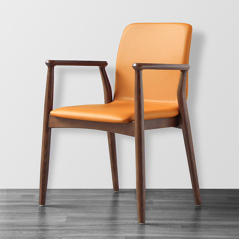 Contemporary Solid Back Kitchen Dining Arm Chair Solid Wood Dining Arm Chair