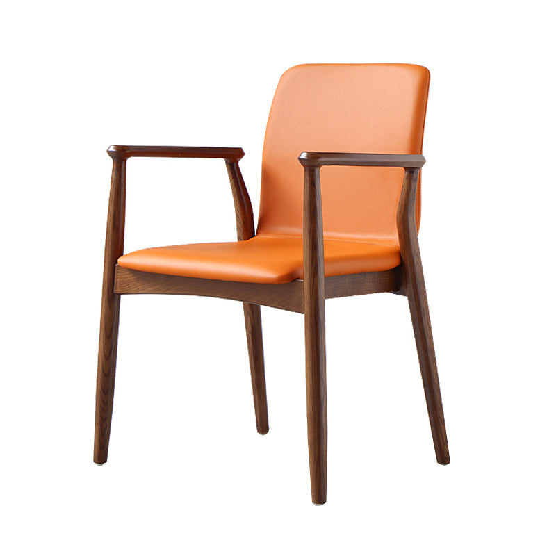 Contemporary Solid Back Kitchen Dining Arm Chair Solid Wood Dining Arm Chair