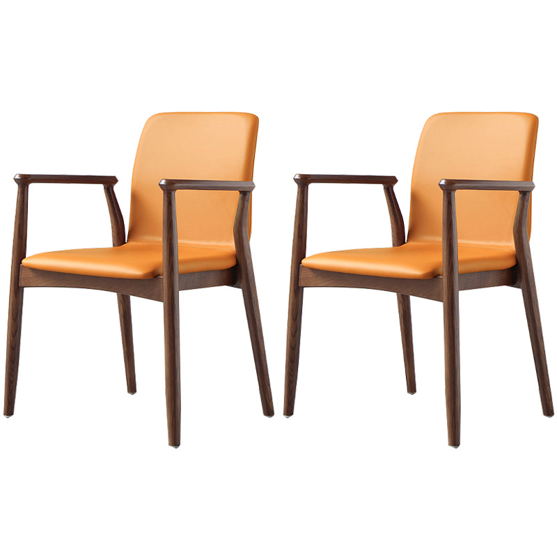 Contemporary Solid Back Kitchen Dining Arm Chair Solid Wood Dining Arm Chair