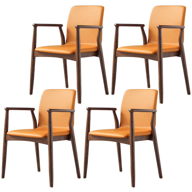 Contemporary Solid Back Kitchen Dining Arm Chair Solid Wood Dining Arm Chair