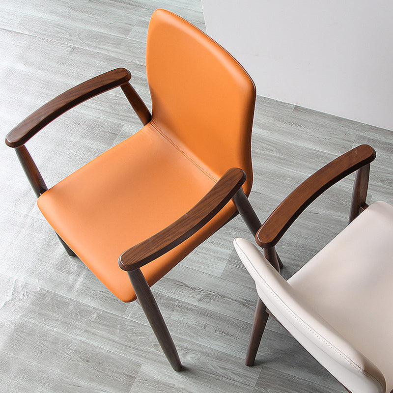 Contemporary Solid Back Kitchen Dining Arm Chair Solid Wood Dining Arm Chair