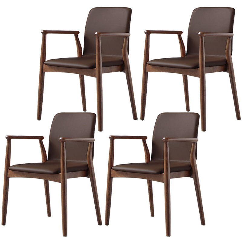 Contemporary Solid Back Kitchen Dining Arm Chair Solid Wood Dining Arm Chair