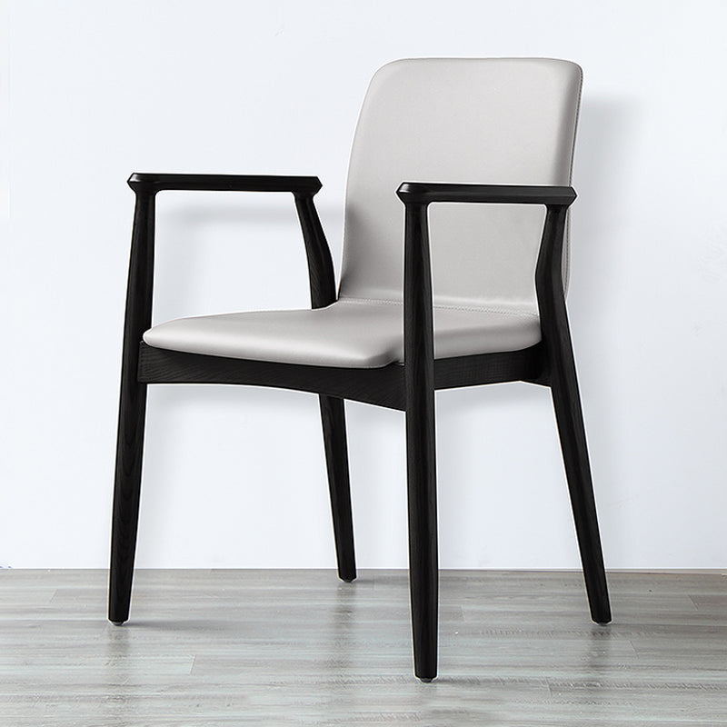 Contemporary Solid Back Kitchen Dining Arm Chair Solid Wood Dining Arm Chair