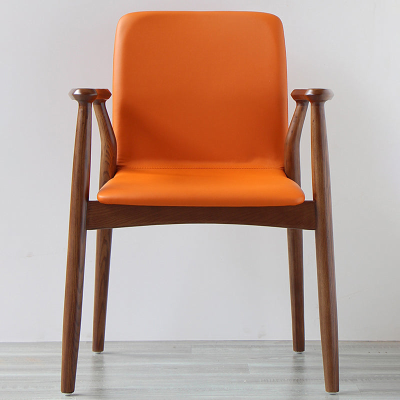Contemporary Solid Back Kitchen Dining Arm Chair Solid Wood Dining Arm Chair