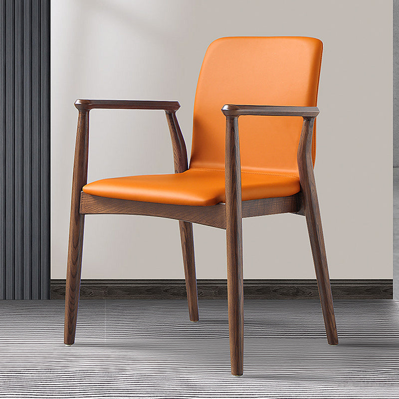 Contemporary Solid Back Kitchen Dining Arm Chair Solid Wood Dining Arm Chair