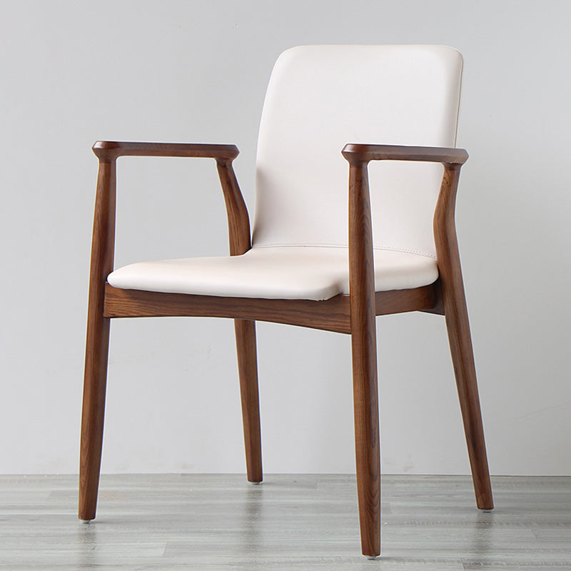 Contemporary Solid Back Kitchen Dining Arm Chair Solid Wood Dining Arm Chair