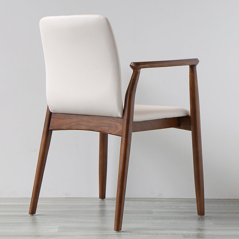 Contemporary Solid Back Kitchen Dining Arm Chair Solid Wood Dining Arm Chair