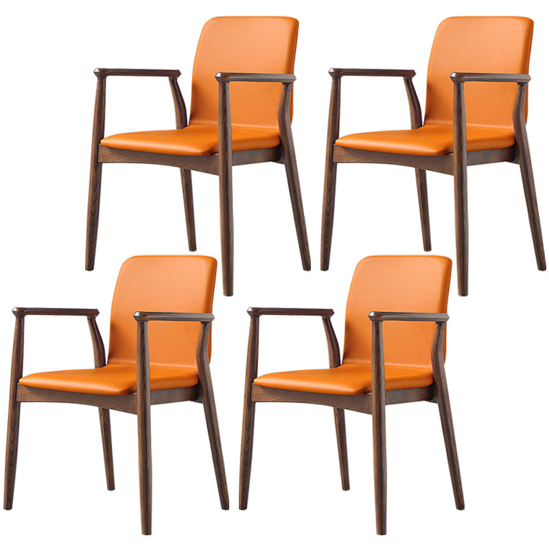 Contemporary Solid Back Kitchen Dining Arm Chair Solid Wood Dining Arm Chair