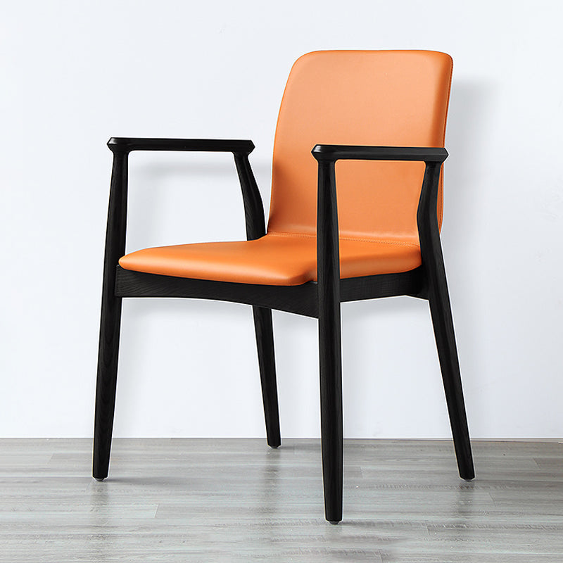 Contemporary Solid Back Kitchen Dining Arm Chair Solid Wood Dining Arm Chair