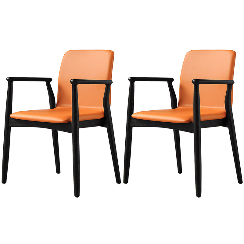 Contemporary Solid Back Kitchen Dining Arm Chair Solid Wood Dining Arm Chair