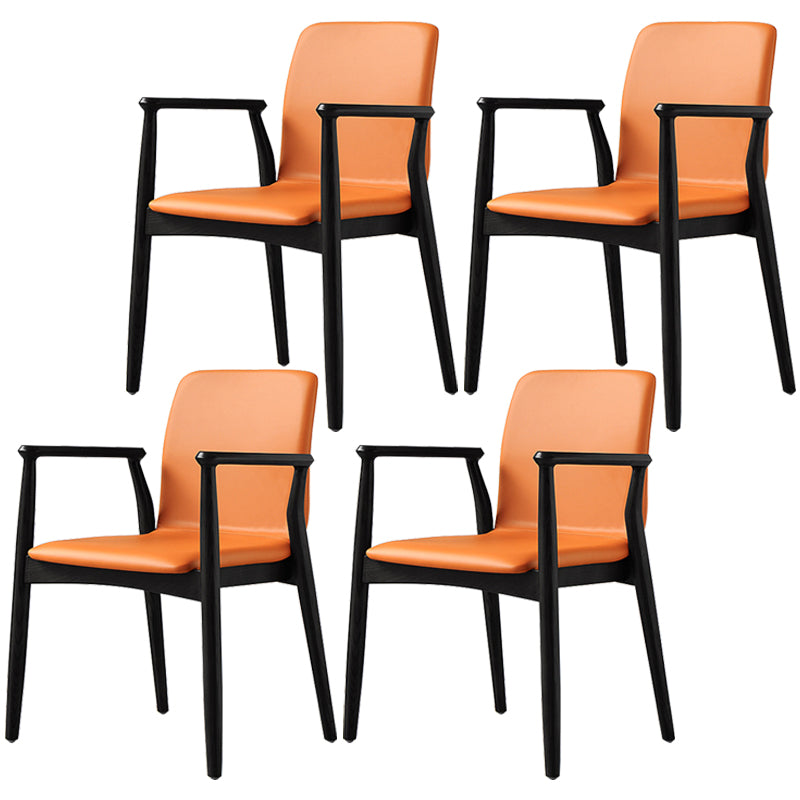 Contemporary Solid Back Kitchen Dining Arm Chair Solid Wood Dining Arm Chair