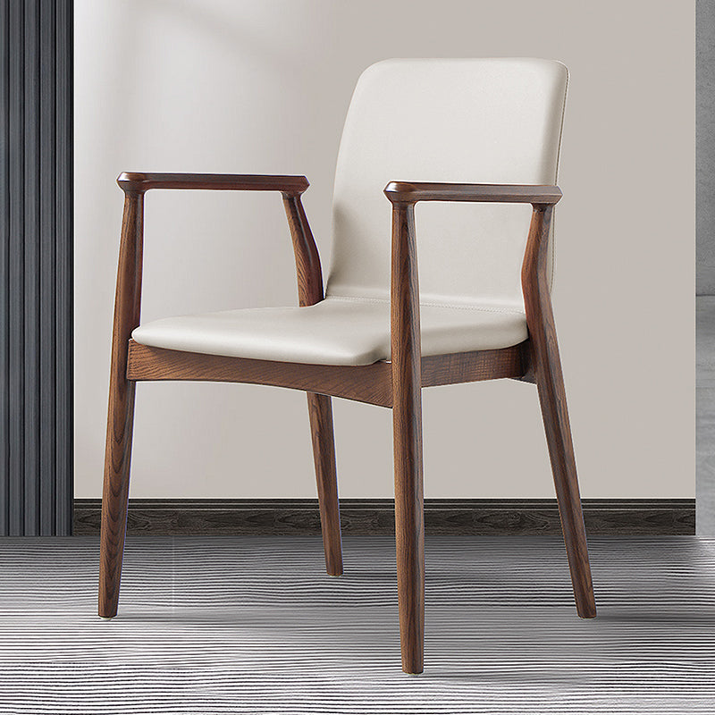 Contemporary Solid Back Kitchen Dining Arm Chair Solid Wood Dining Arm Chair