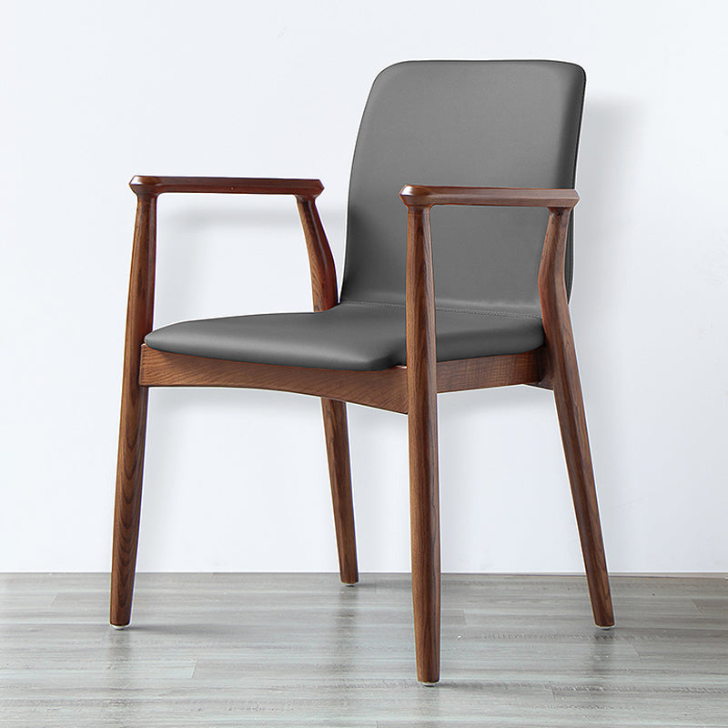 Contemporary Solid Back Kitchen Dining Arm Chair Solid Wood Dining Arm Chair