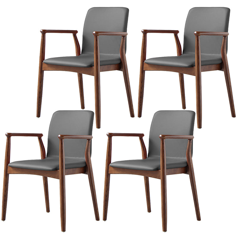 Contemporary Solid Back Kitchen Dining Arm Chair Solid Wood Dining Arm Chair