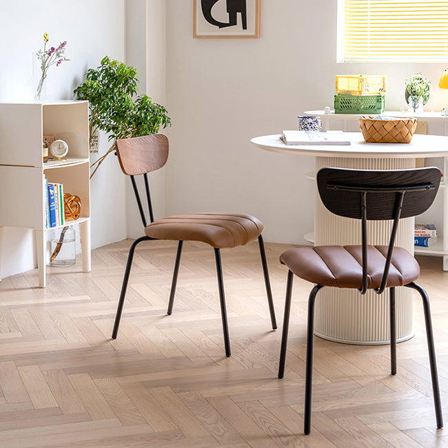 Nordic Style Solid Wood Dining Room Chair Open Back Dining Side Chair for Home Use