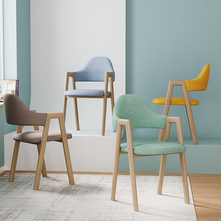 Chaise d'appoint de salle à manger en tissu nordique avec Base en métal, chaise d'appoint à dossier ouvert de 33 pouces de hauteur pour Restaurant