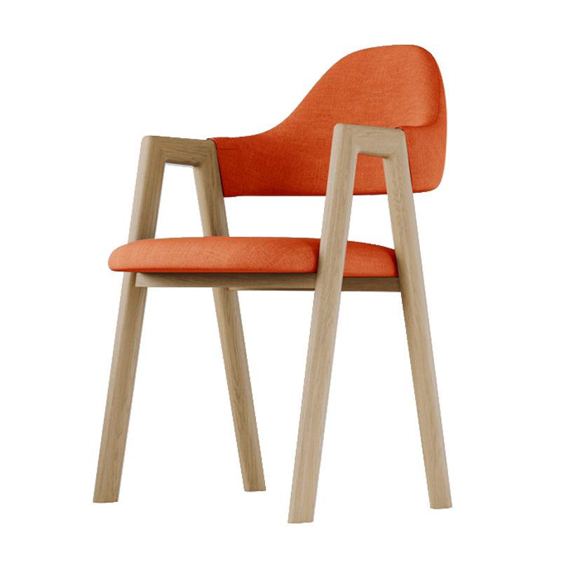 Chaise d'appoint de salle à manger en tissu nordique avec Base en métal, chaise d'appoint à dossier ouvert de 33 pouces de hauteur pour Restaurant