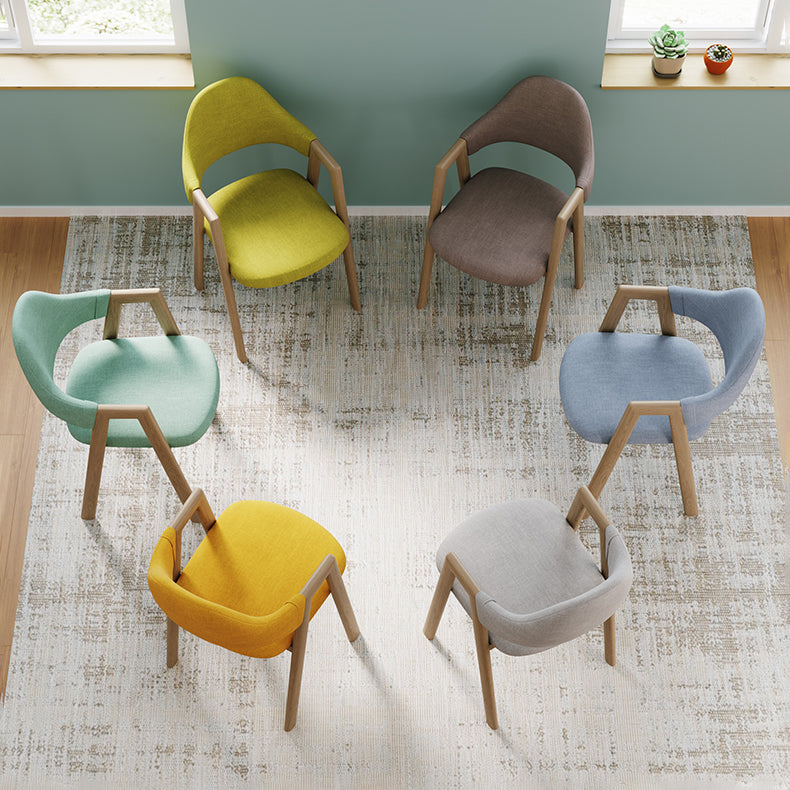 Chaise d'appoint de salle à manger en tissu nordique avec Base en métal, chaise d'appoint à dossier ouvert de 33 pouces de hauteur pour Restaurant