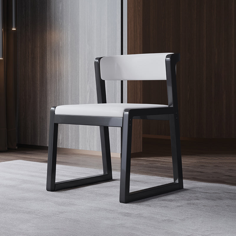 Wood Modern Dining Side Chair with Color Cushion Open Back Dining Side Chair for Kitchen